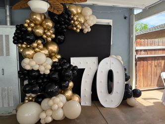 Backdrop and balloons