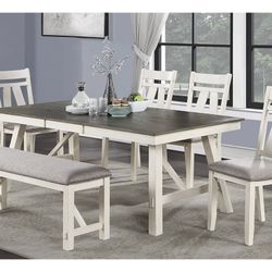 White And Gray Dining Table Set (Free Delivery)