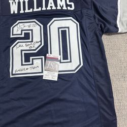 Sherman Williams Signed Autograph Custom Jersey - JSA Coa - Dallas Cowboys With Inscriptiom