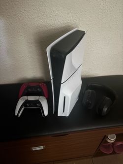 PS5 (Digital Edition) with controllers and Headset