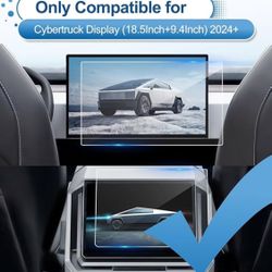 2Pack) 2024 2025 Cybertruck Screen Protector for Tesla Cybertruck (18.5In Touchscreen+9.4In Rear)