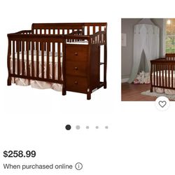 Crib With Changing Table Converts To Bed