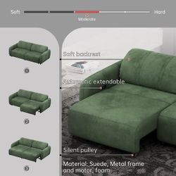 2 in 1 Convertible Sofa Electric Sleeper Sofa Bed with USB Ports - Green