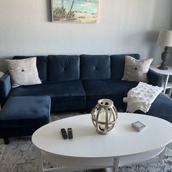 Navy Velvet Decorative Sofa