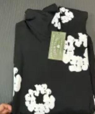 black white Puff Print Denim Tears