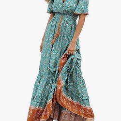 New R Vivimos Boho Dress Floral Tassel Romantic Dress