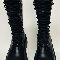 Club EXX Armegeddon Boots High Lace Up & Zipper Black Size 6-SUPER CLEAN!
