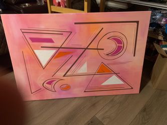 24in. W X 36in. L Canvas Pink Painting