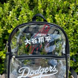 Brand New MLB Los Angeles Dodgers Shohei Ohtani Kanji Clear Plastic Backpack. Stadium Approved. 