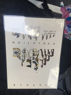 Bicycle evolution poster wall hanger still in shrink wrap