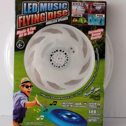 New Sealed White LED Music Flying Disc Wireless Bluetooth Speaker Waterproof. Experience the ultimate outdoor fun with this new sealed white LED music