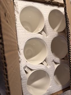 Coffee Mugs Set of 6, 16 Oz White Coffee Mugs,