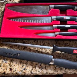 Wilcut knife Set + Bread Knife  & Knife Sharpener 