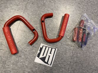 Jeep JK Wrangler RED Bar Grab Handle Front Kit Steel