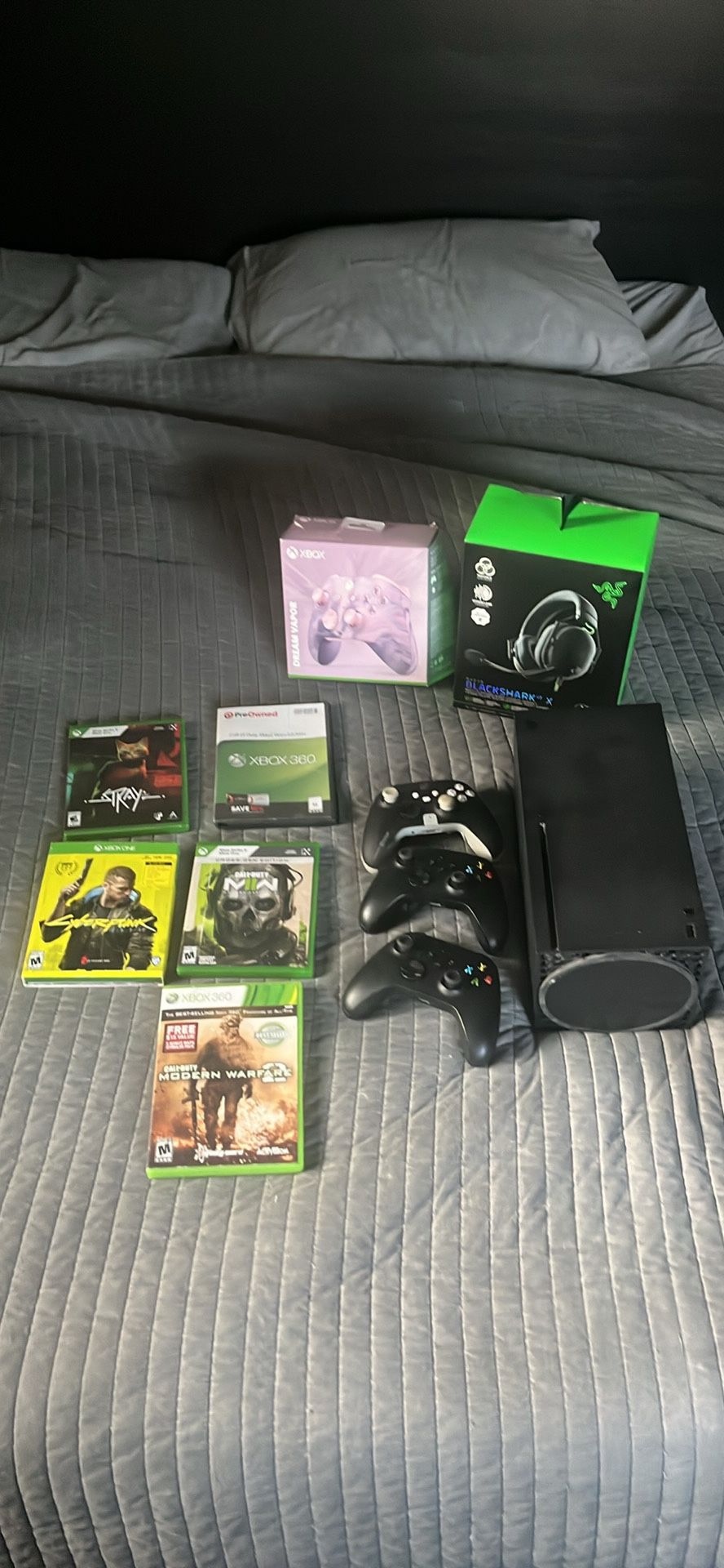Xbox Series X With 4 Controllers (One Scuf Controller), 5 Games, And A Headset