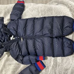 Gg Designer 12 Month Onesie Puff Jacket Coat New Without Tags 