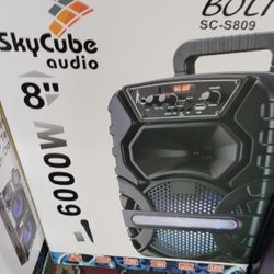 New 8" Bluetooth Speaker Rechargeable DJ Karaoke ALL IN ONE 