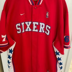 Vintage Nike Philadelphia 76ers Sixers Warm Up Shooting Jersey Jacket Mens 2XL