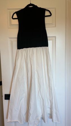 Black and White Colorblock Maxi Dress