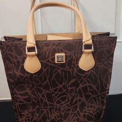 DIANE VON FURSTENBERG DVF Vase Tote Bag With 2 Handle Chocolate Brown