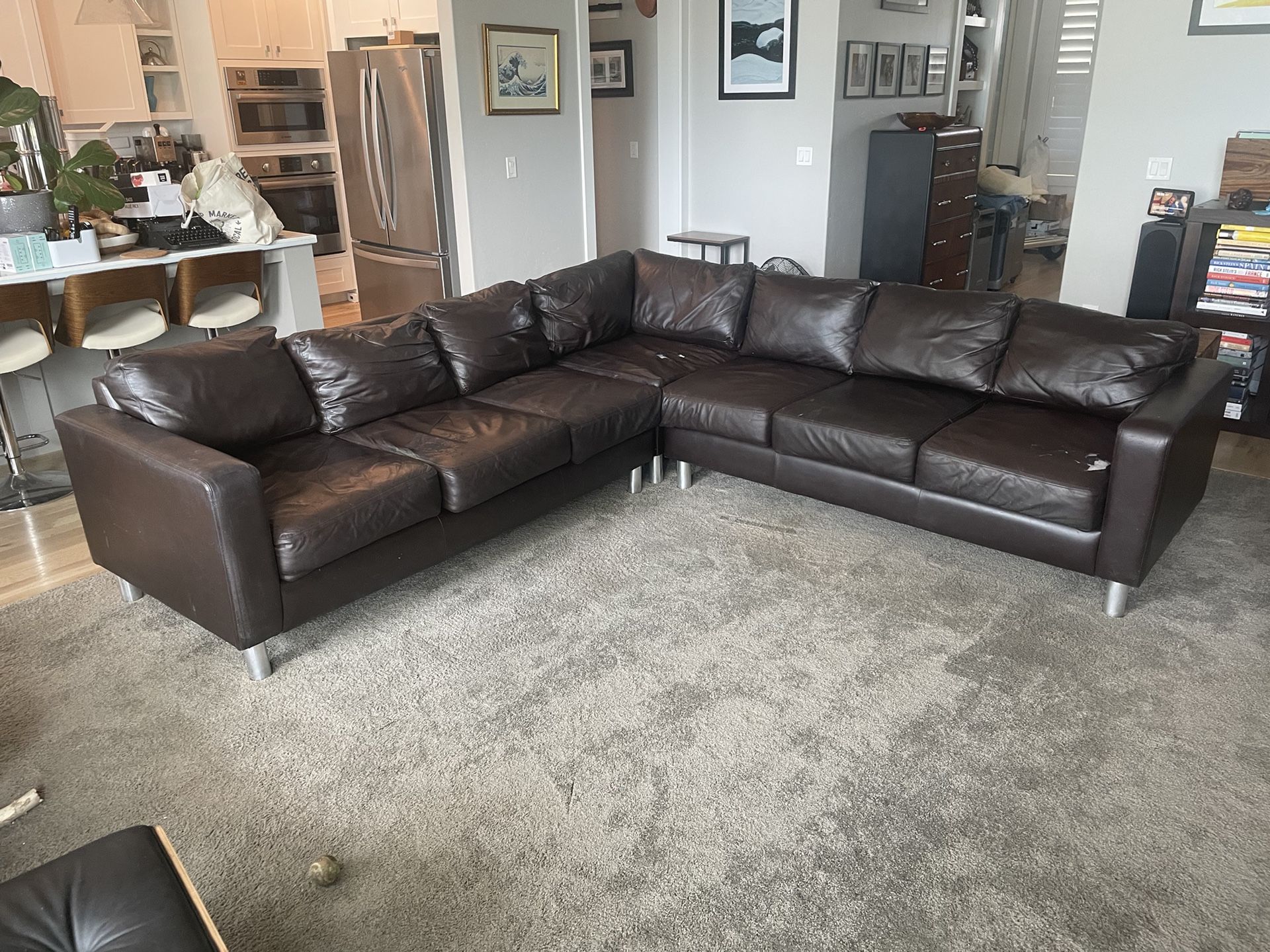 Free Large Leather Sectional Sofa