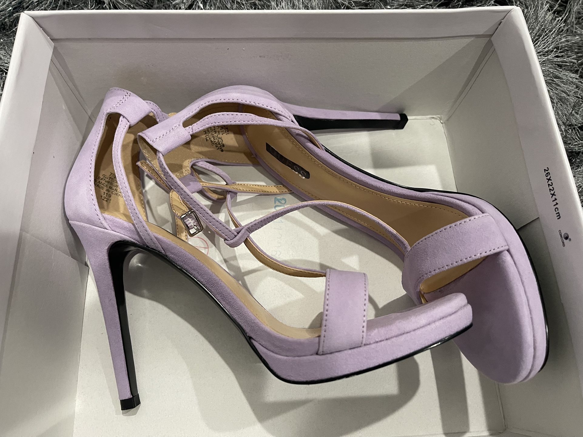 Women Guess Purple Suede Heels 7.5