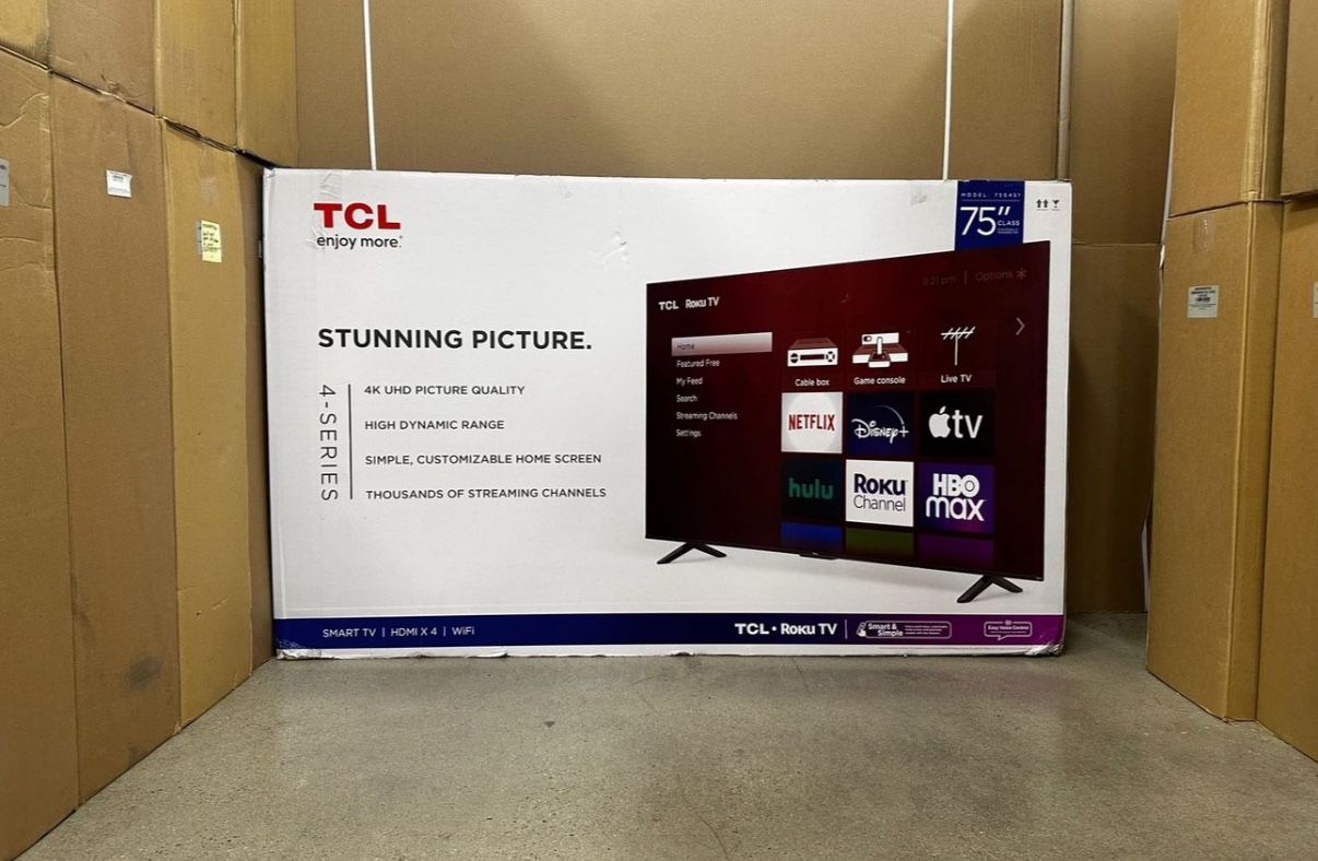 75 “ TCL Roku Smart 4K LED HDR TV