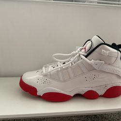 White  & Red Jordan Rings Size 6.5Y