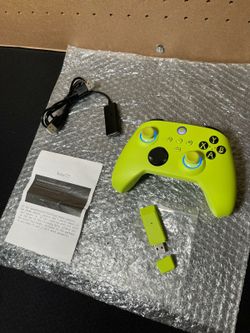 Wireless Controller for W/ Xbox One, Xbox Series X/S, Xbox One X/S, PC, W/ RGB LED Light, Mappable Buttons, W/ 2.4GHZ Wireless Adapter Gamepad (Electr