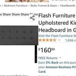 	Flash Furniture Lennox Tufted Upholstered King Size Headboard 