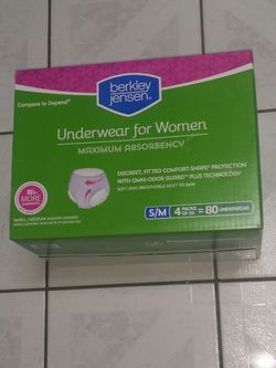 80 count Berkley Jensen Womens Protection Underwear, New