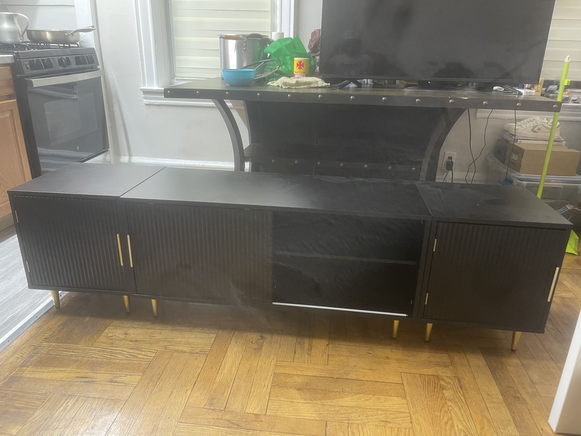 TV cabinet with two drawers, one on each side, in very good condition.