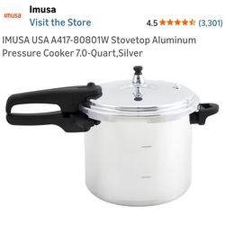 IMUSA USA A(contact info removed)1W Stovetop Aluminum Pressure Cooker 7.0-Quart,Silver