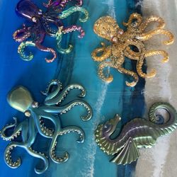 Resin Decorative Octopus And Sea Horse 