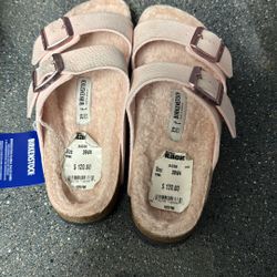 Birkenstock Pink Fuzzy Size 39 