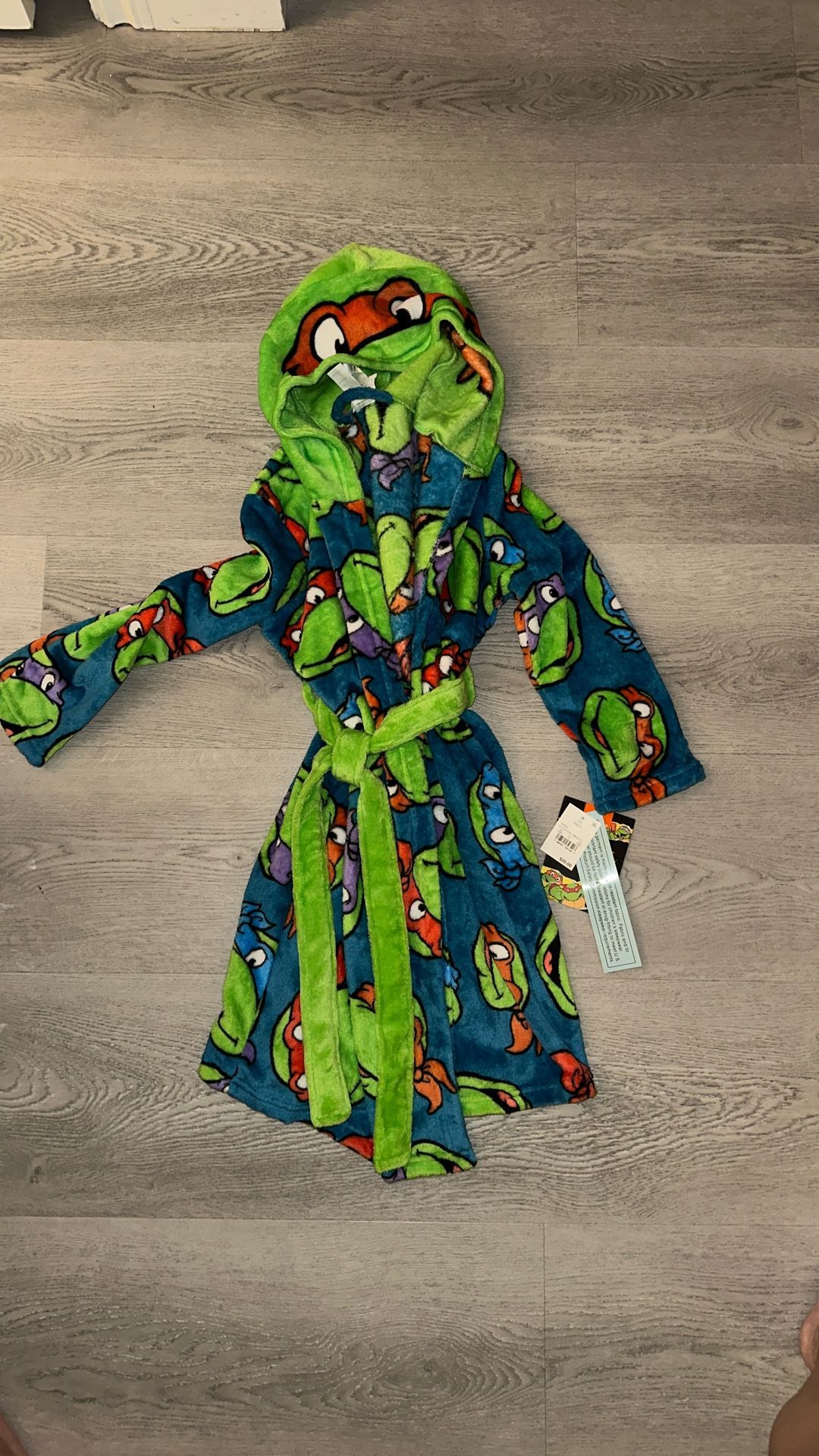 Boy’s Teenage Mutant Ninja Turtles Robe Green Small Size 8