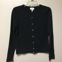 Women’s LOFT Cotton/nylon/spandex black button front cardigan… Size medium
