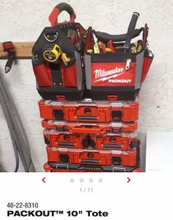 Milwaukee PACKOUT 10” Open Tool Tote – Clean / Ready to Work