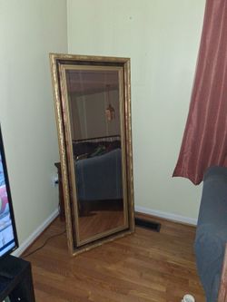 Large Gold Ornate Full-Length Floor Mirror