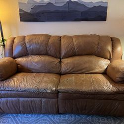 Free Reclining Leather Sofa Couch