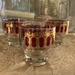 Vintage Culver Ltd. Footed Set of 3 Glasses
