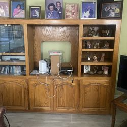 Solid Oak Entertainment Center 