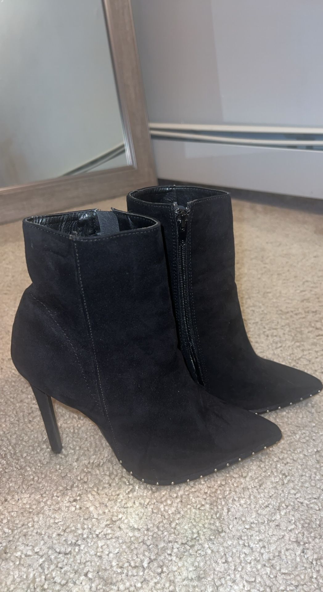 Black suede Booties Size 7