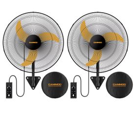 2pcs 24 Inch Wall Mount Fan Oscillating Misting with 600D Oxford Cover Extra Long 3.9ft Wired Remote, 9.8ft Power Cord Wall Fan, IP44 Outdoor Fans fo