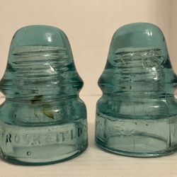 Vintage Antique aqua Glass Insulator Brookfield NY