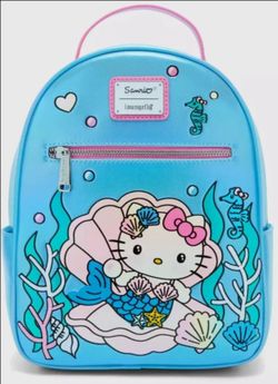 Like New Loungefly Sanrio Hello Kitty Mermaid Metallic Mini Backpack — BoxLunch Exclusive