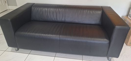 Black Loveseat / 2-Seater Sofa
