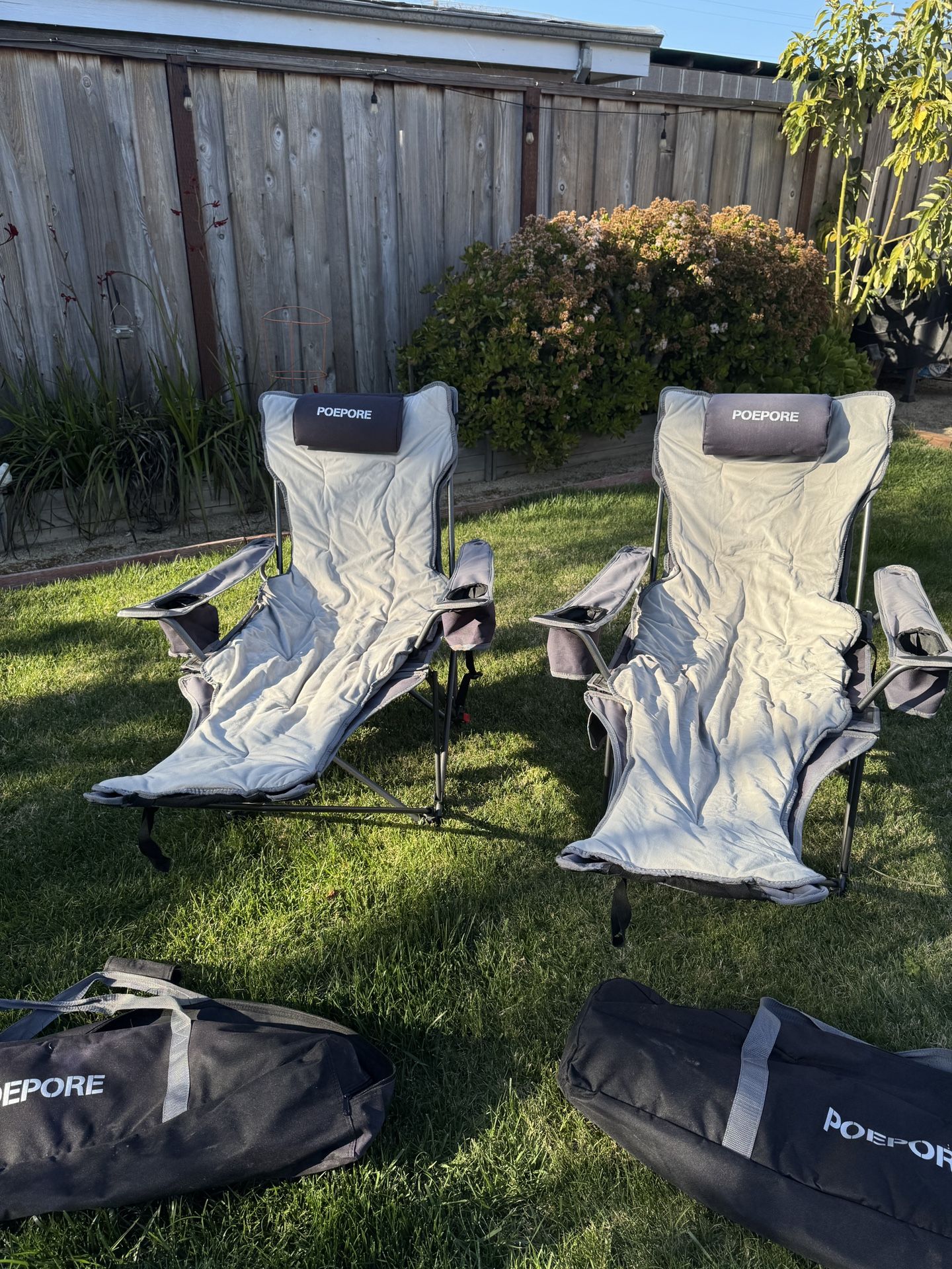 Two Outdoor Lounge Chairs