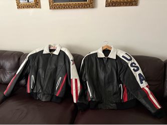 2 Pair Leather Jacket size medium and size small