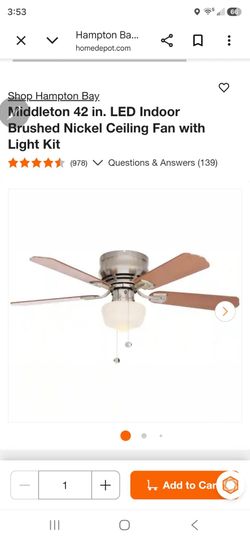 Middleton 42 in. LED Indoor Brushed Nickel Ceiling Fan with Light Kit